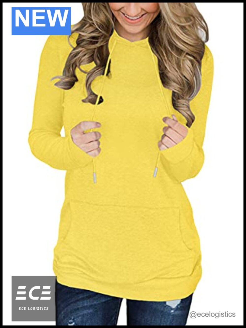 Women's Long Sleeve Pullover Hoodie with Kangaroo Pocket